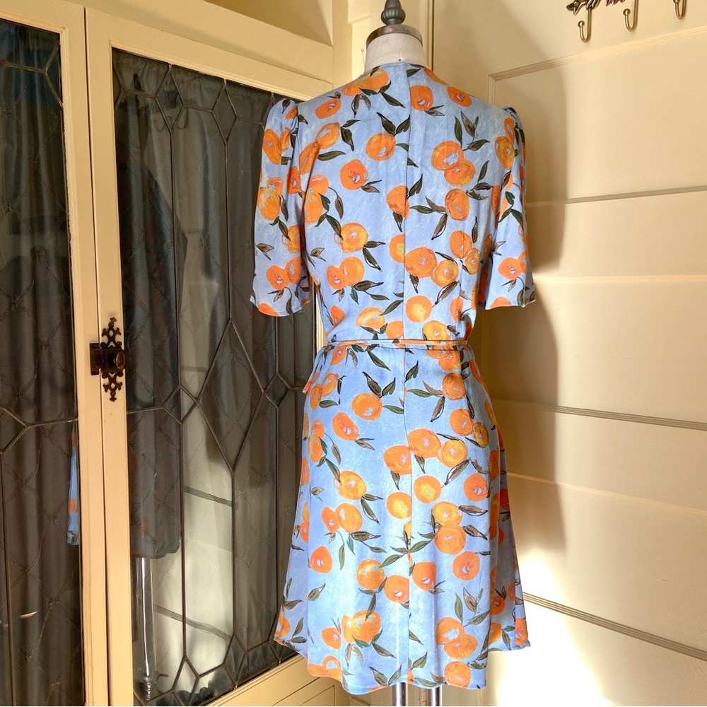 $230 Rouje Gabinette Wrap Button Dress in Clementine - Picture 7 of 10